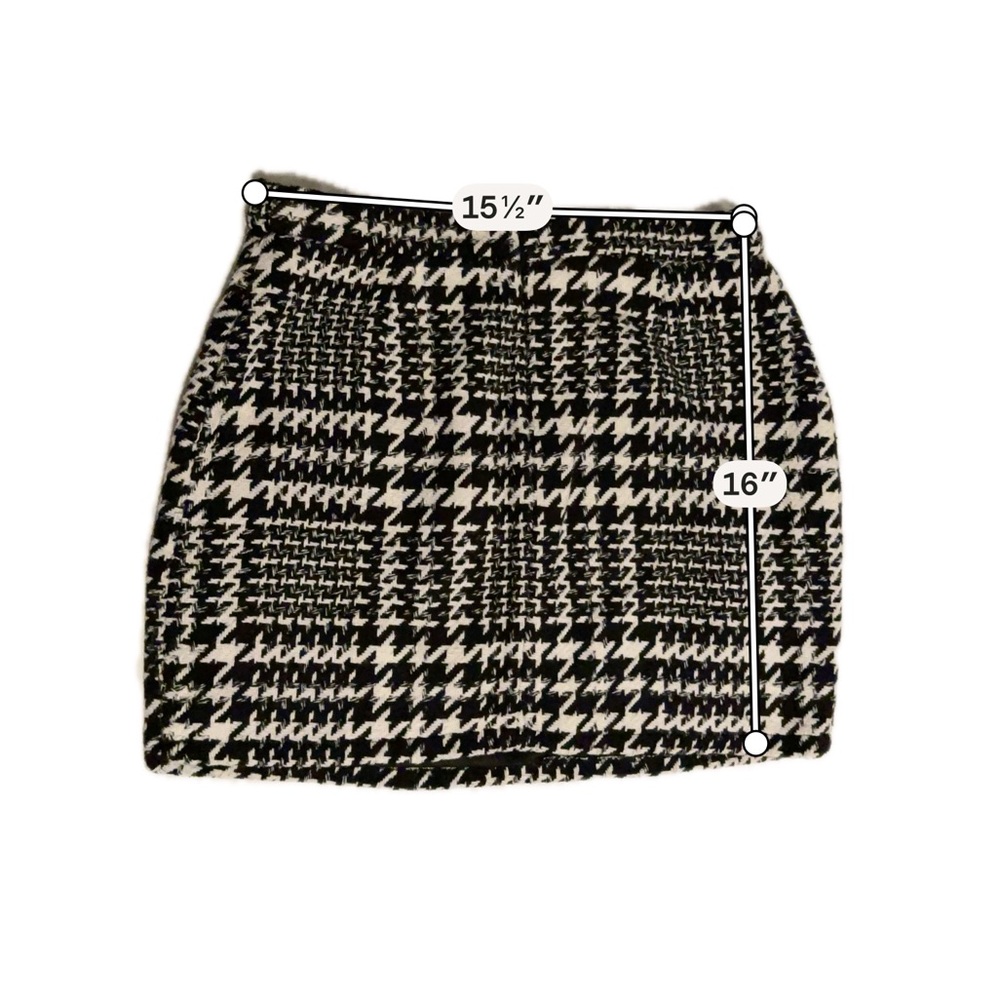 Altar'd State Black and White Houndstooth Mini Skirt - Picture 3 of 5